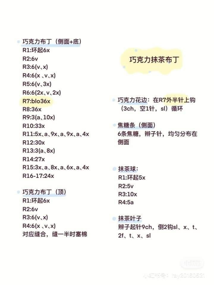 Crochet Dessert Food Chart: Soda, Madeleine, Macaron & Strawberry Cake Patterns