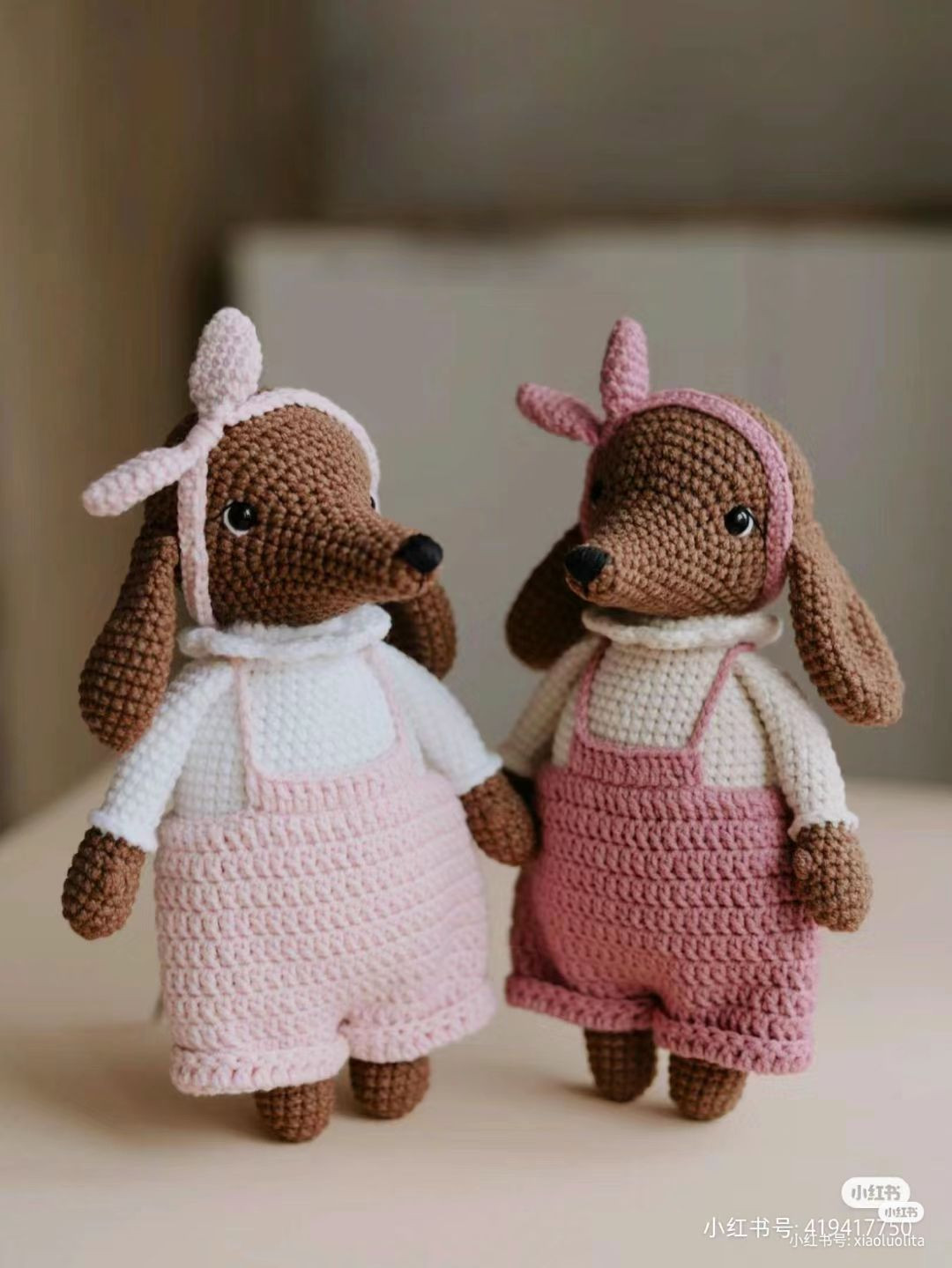 Crochet Dog Pattern with Overalls and Bow