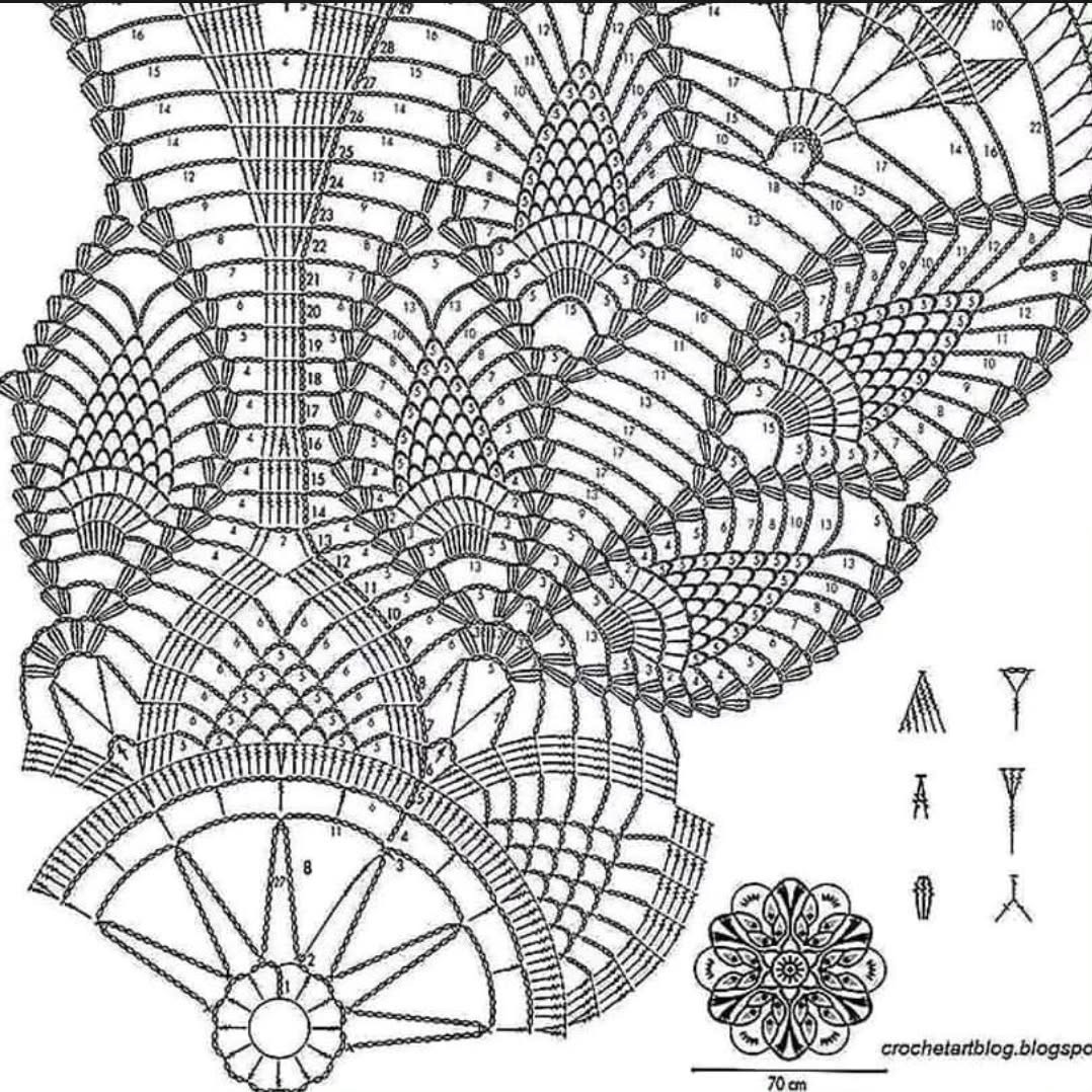 Crochet Doily Pattern Chart: Vintage Lace Floral Design