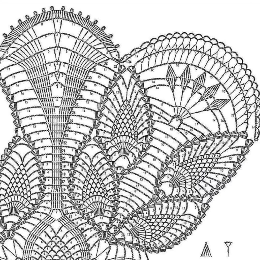Crochet Doily Pattern Chart: Vintage Lace Floral Design