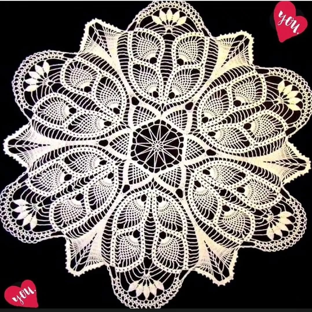 Crochet Doily Pattern Chart: Vintage Lace Floral Design