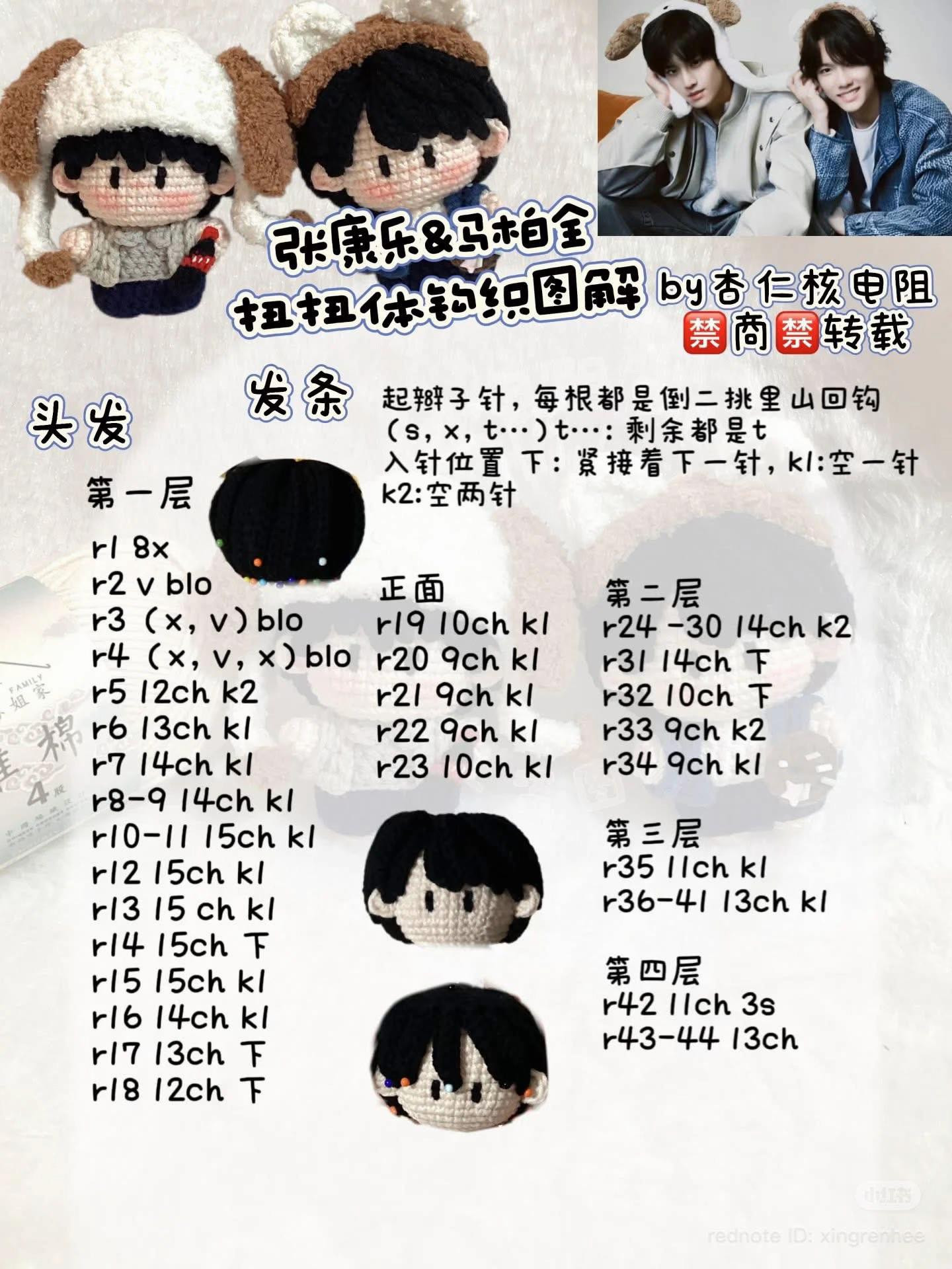 Crochet Doll Pattern Tutorial: Red Shirt Character with Step-by-Step Instructions