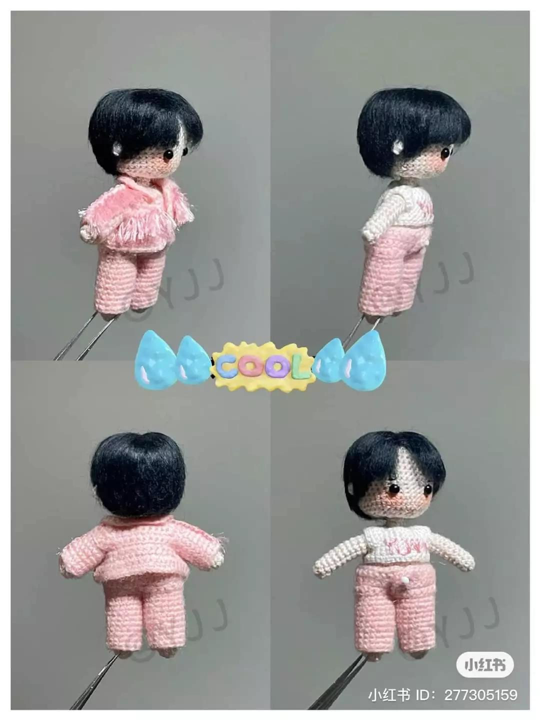 Crochet Doll Pattern: Zhuo Yuan Concert Outfit Tutorial with Black and Pink Sets