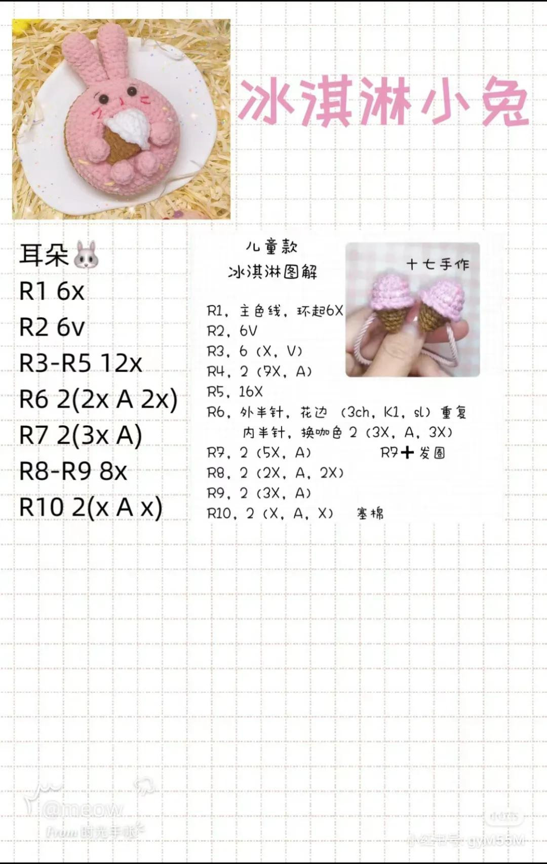 Crochet Donut Amigurumi Pattern: Tiger, Pig, Mouse with Fruits