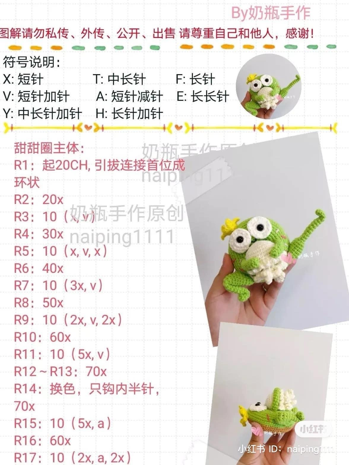 Crochet Donut Frog Doll Pattern Tutorial