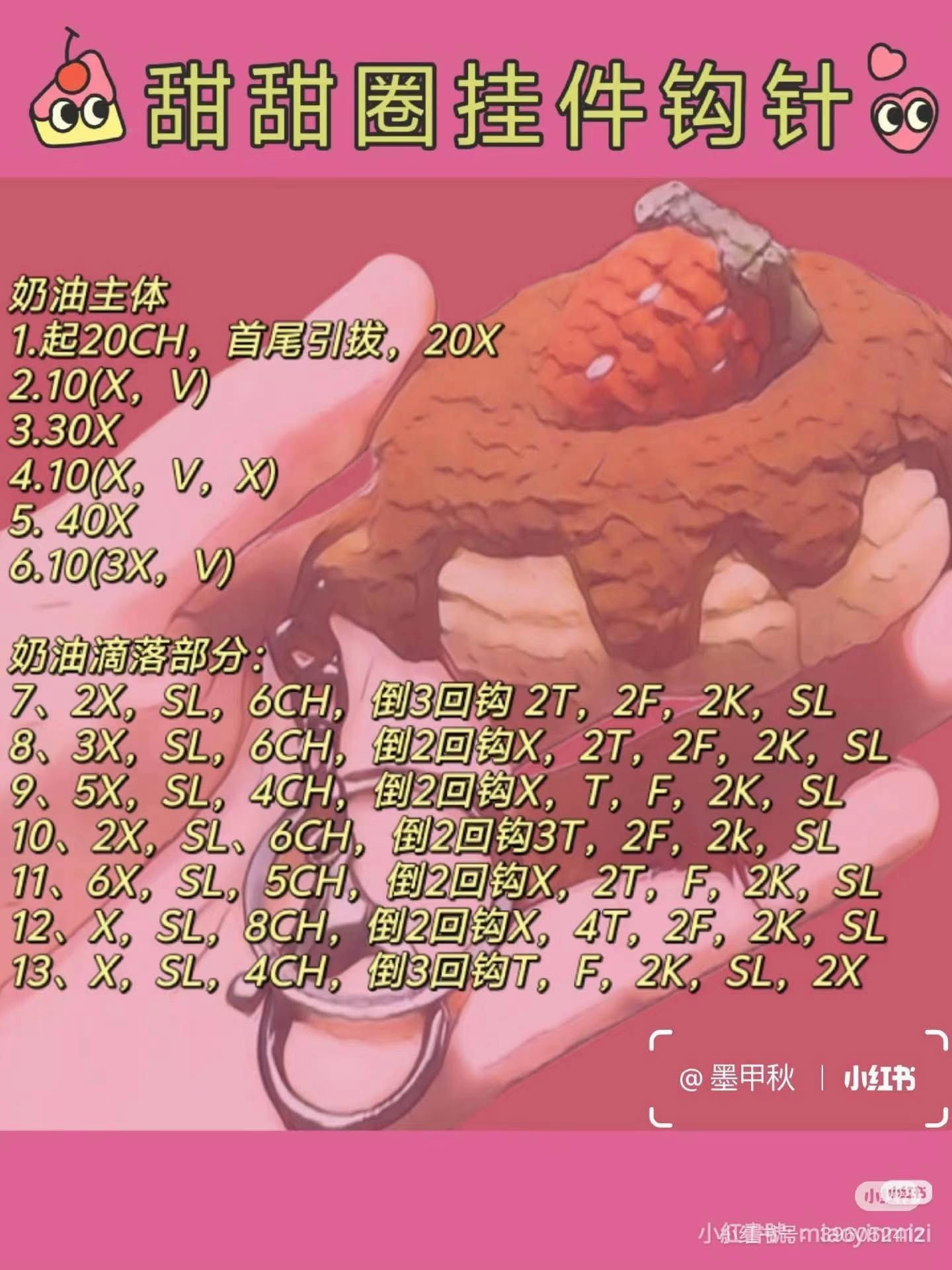 Crochet Donut Keychain Pattern Tutorial