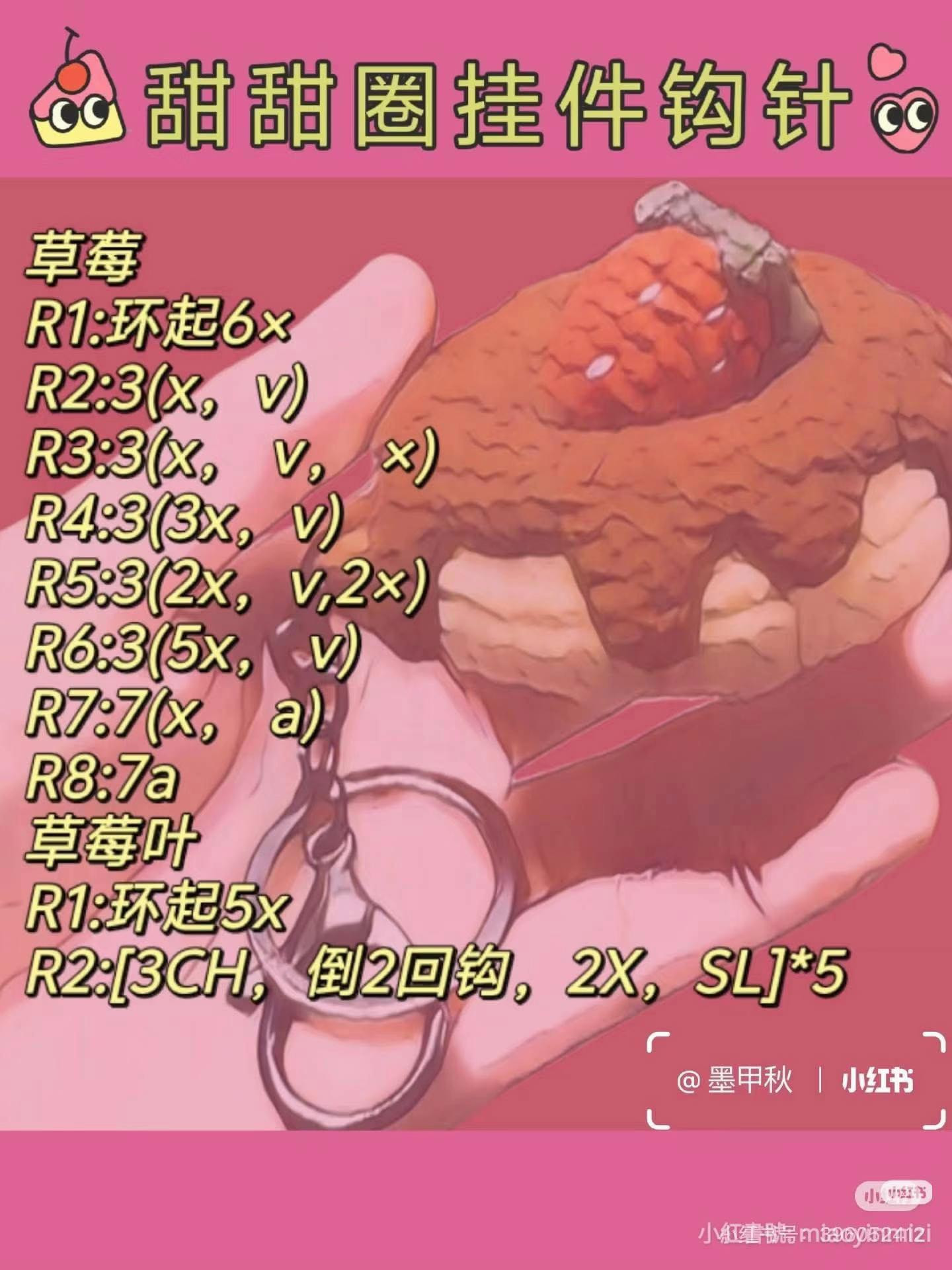 Crochet Donut Keychain Pattern Tutorial