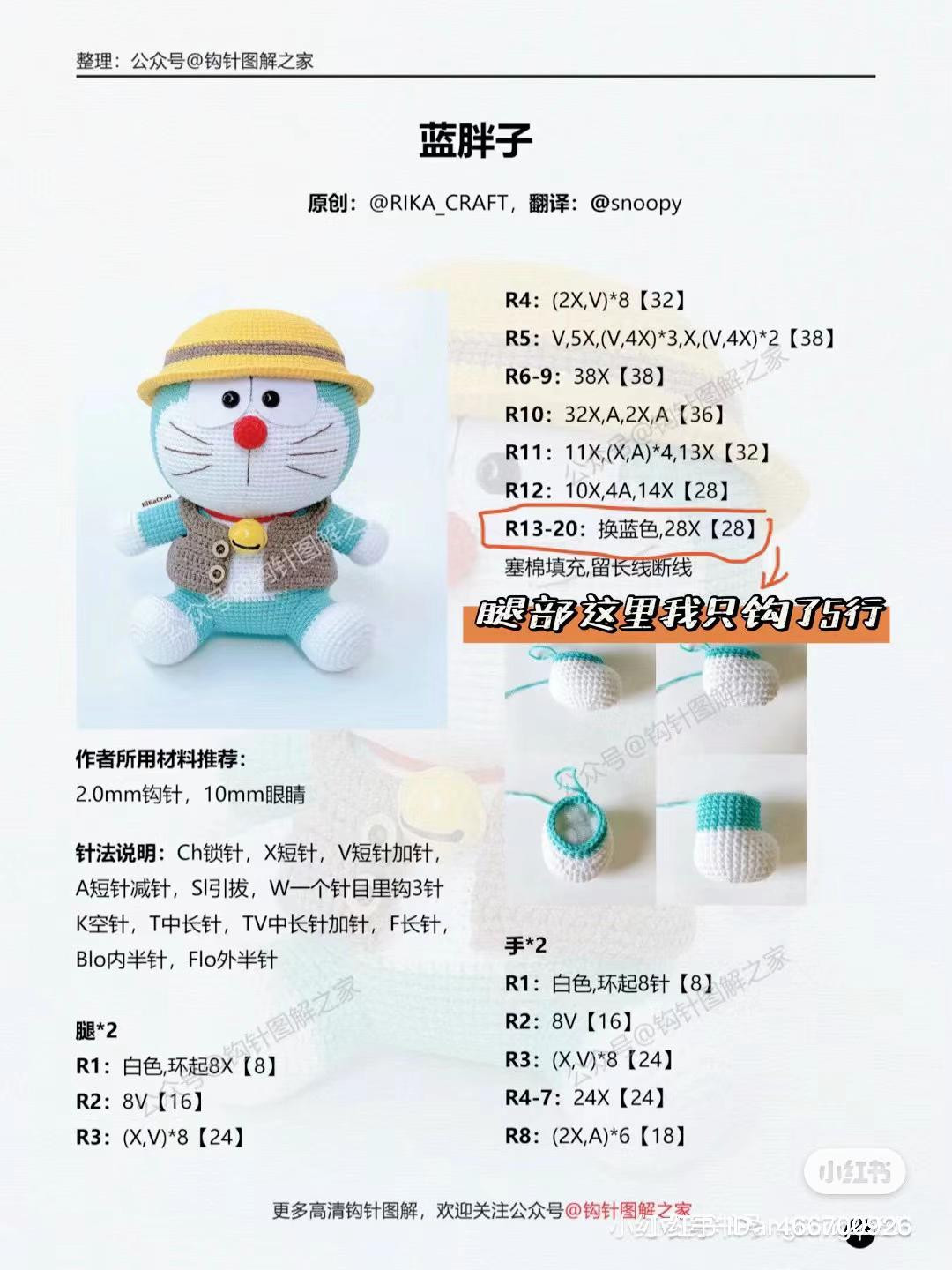 Crochet Doraemon Doll Pattern Chart