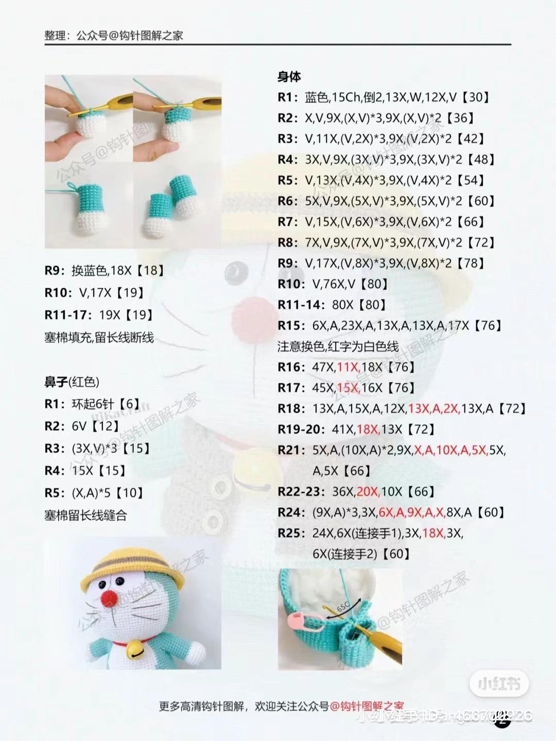 Crochet Doraemon Doll Pattern Chart