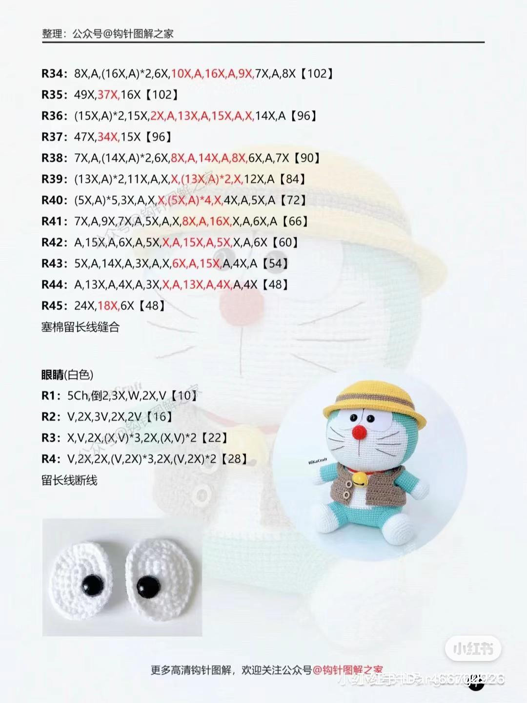 Crochet Doraemon Doll Pattern Chart