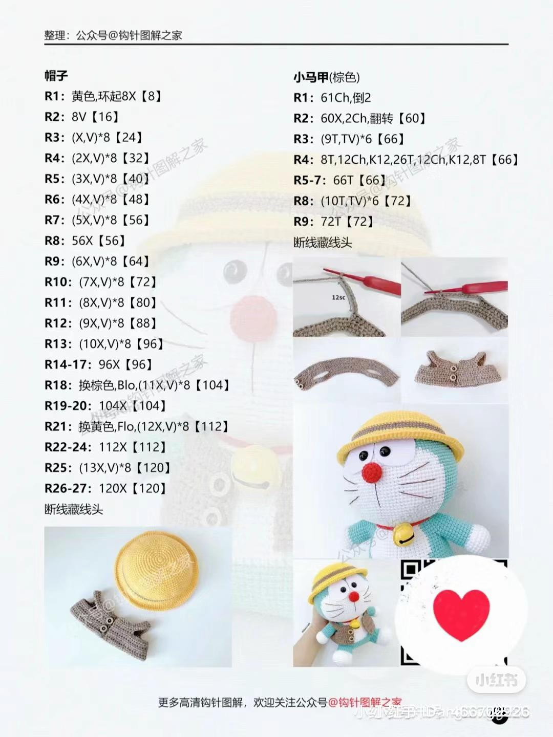 Crochet Doraemon Doll Pattern Chart
