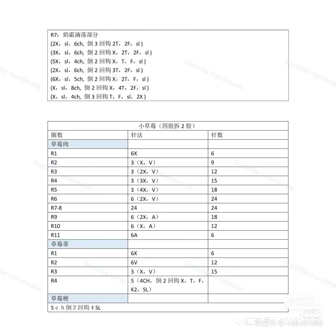 Crochet Doughnut Chart Pattern with Strawberry Topping