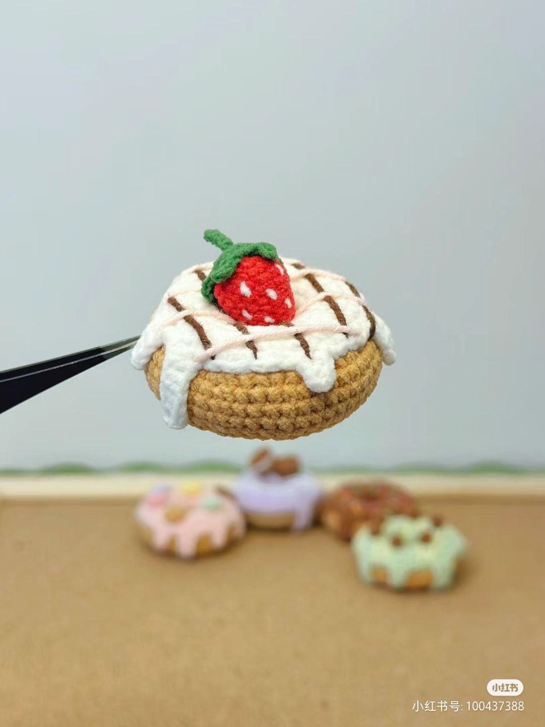 Crochet Doughnut Chart Pattern with Strawberry Topping