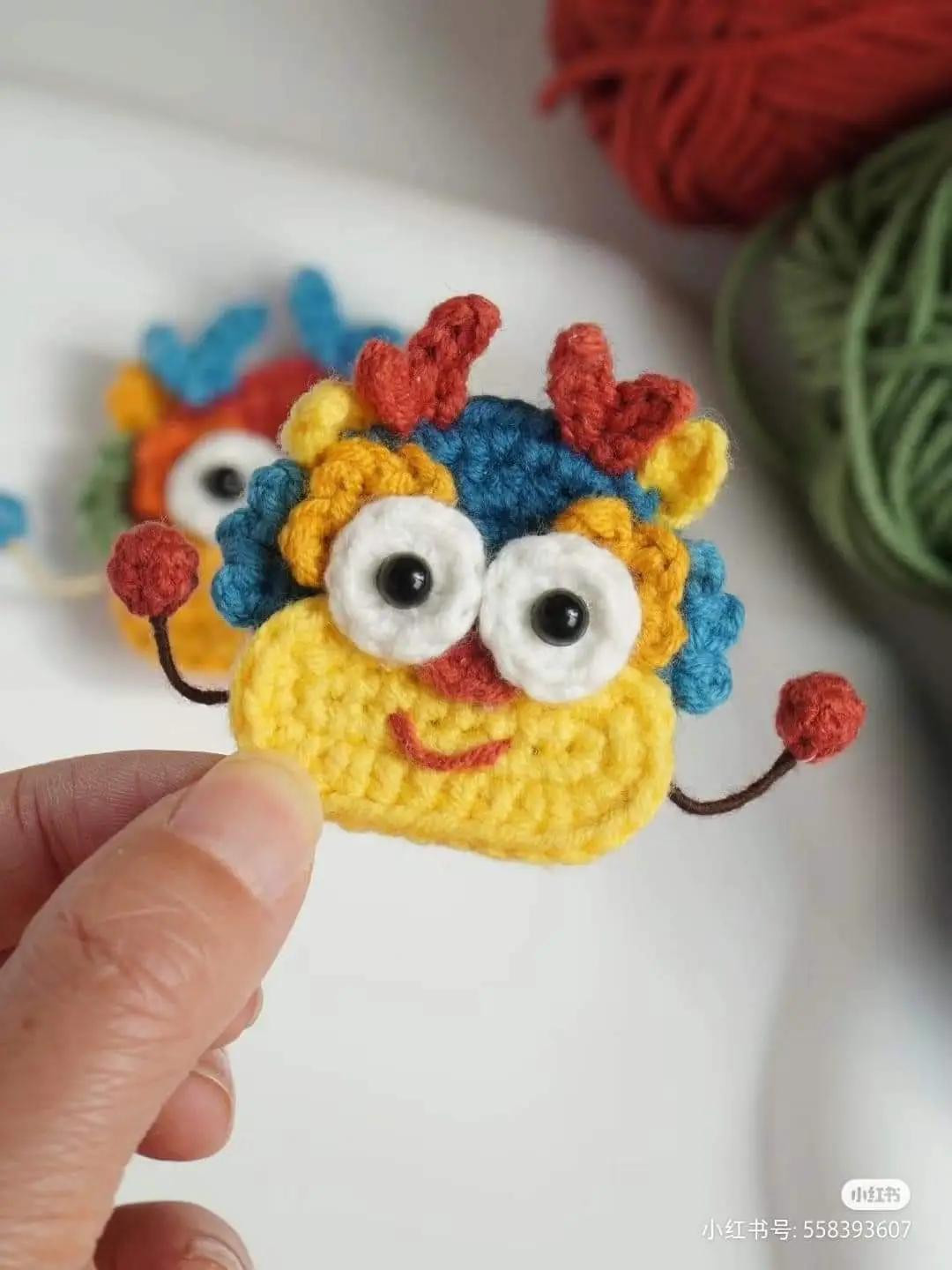 Crochet Dragon Brooch Pattern for Chinese New Year