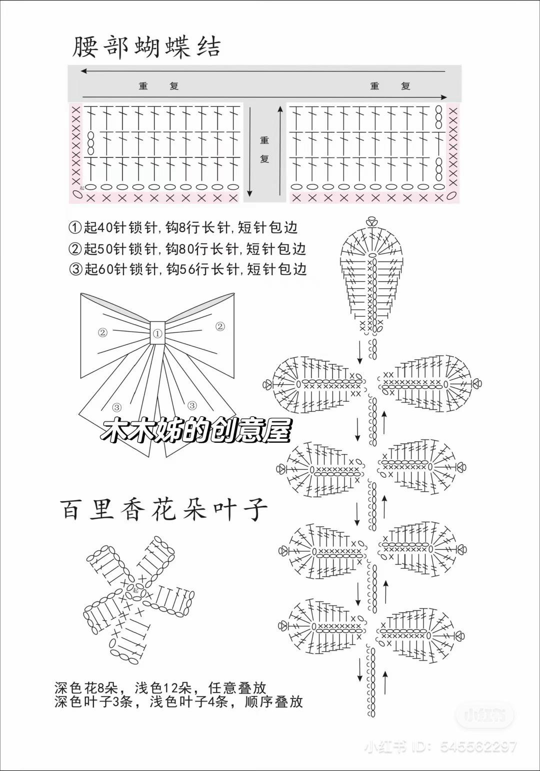 Crochet Dress Pattern Chart: Purple Baby Girl Dress with Bow and Flowers