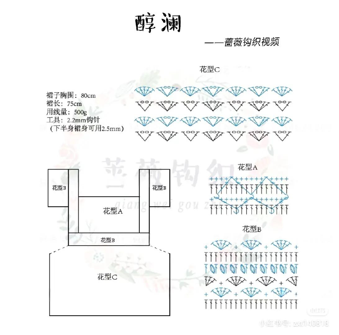 Crochet Dress Pattern Chart: White Square Neck Summer Dress with Lace Stitch