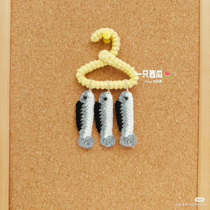 Crochet Dried Fish Hanger Chart Pattern
