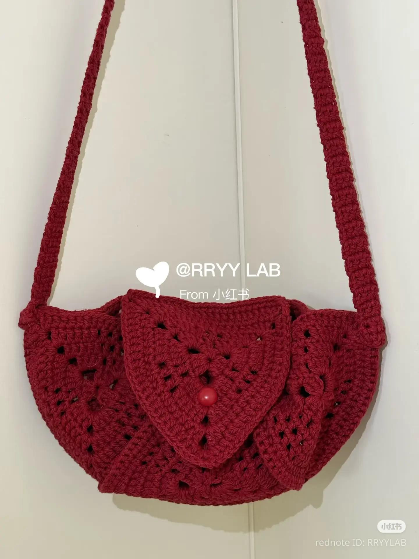 Crochet Dumpling Bag Tutorial with Granny Square Chart