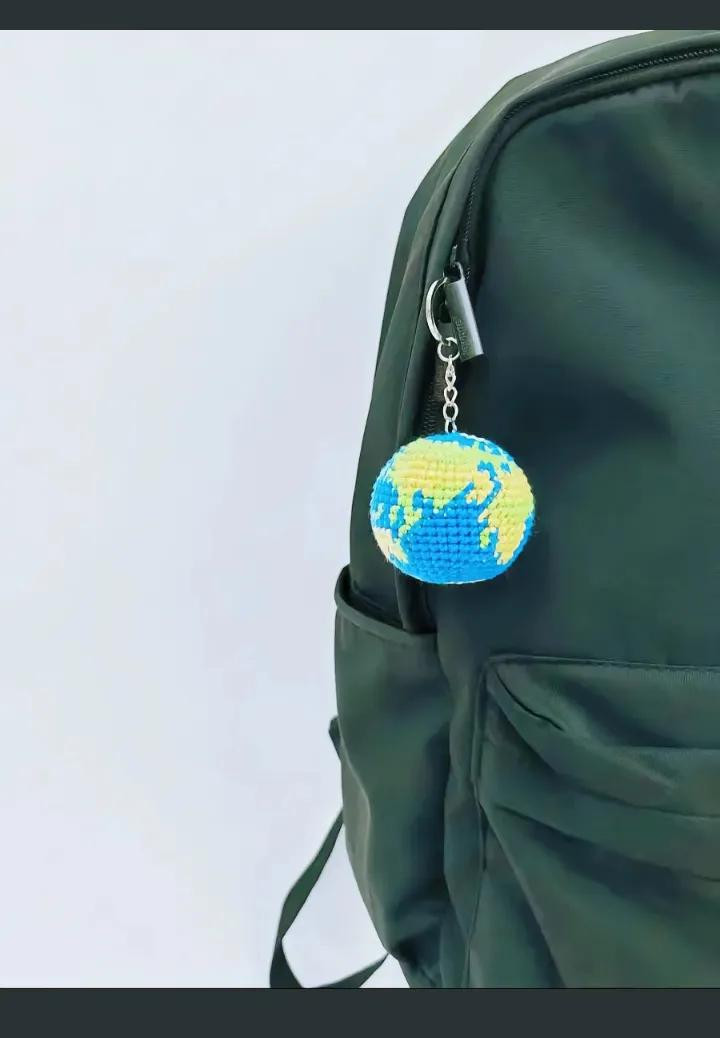 Crochet Earth Globe Keychain Pattern Chart