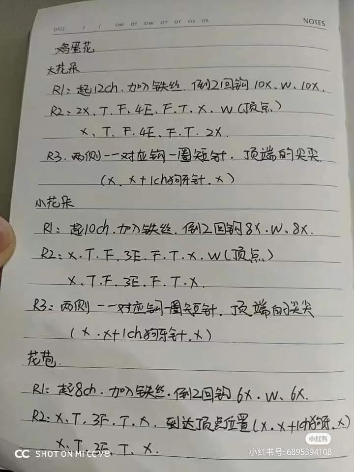 Crochet Egg Flower Chart and Instructions