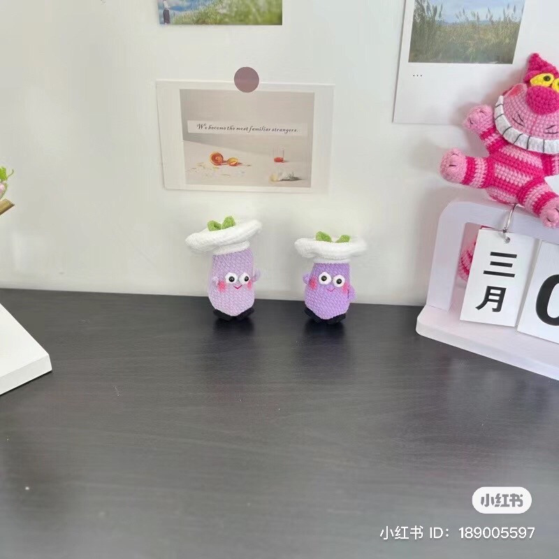 Crochet Eggplant Chef Amigurumi Pattern Chart