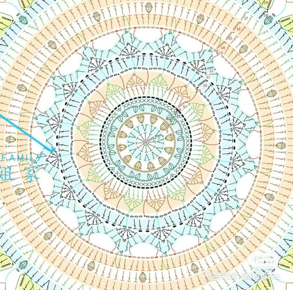 Crochet Fan Patterns: Colorful Flower Mandala and Cherry Blossom Designs with Charts