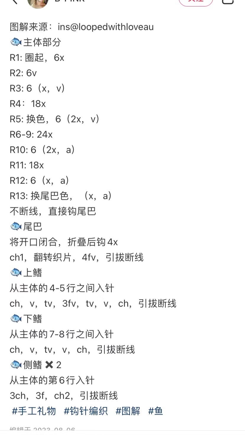 Crochet Fish Keychain Pattern