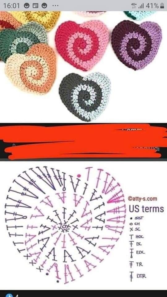 Crochet Flat Charts: Bunny, Star, Cat, Heart and Snail Patterns with Colorful Spiral Designs