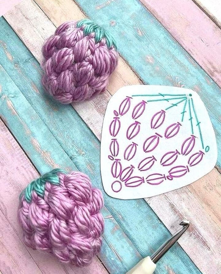 Crochet Flat Charts for Heart, Raspberry, Cat Head and Oval Mat