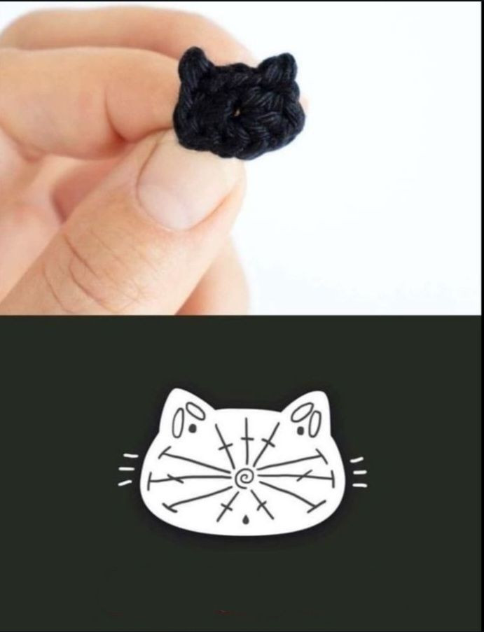 Crochet Flat Charts for Heart, Raspberry, Cat Head and Oval Mat