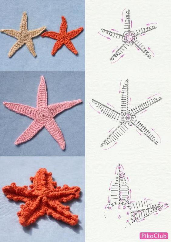 Crochet Flat Charts for Sea Creatures: Seahorse, Shells, Starfish, Coral, and Anchor Patterns