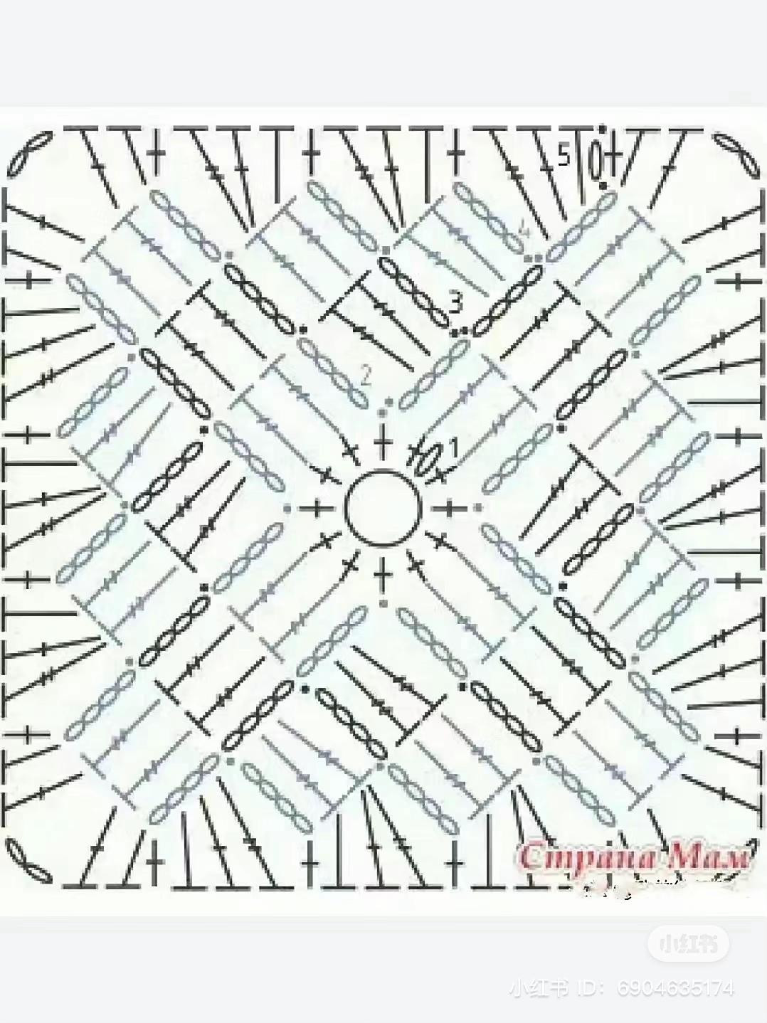 Crochet Flat Charts: Granny Square and Geometric Patterns with Color Palette Guide