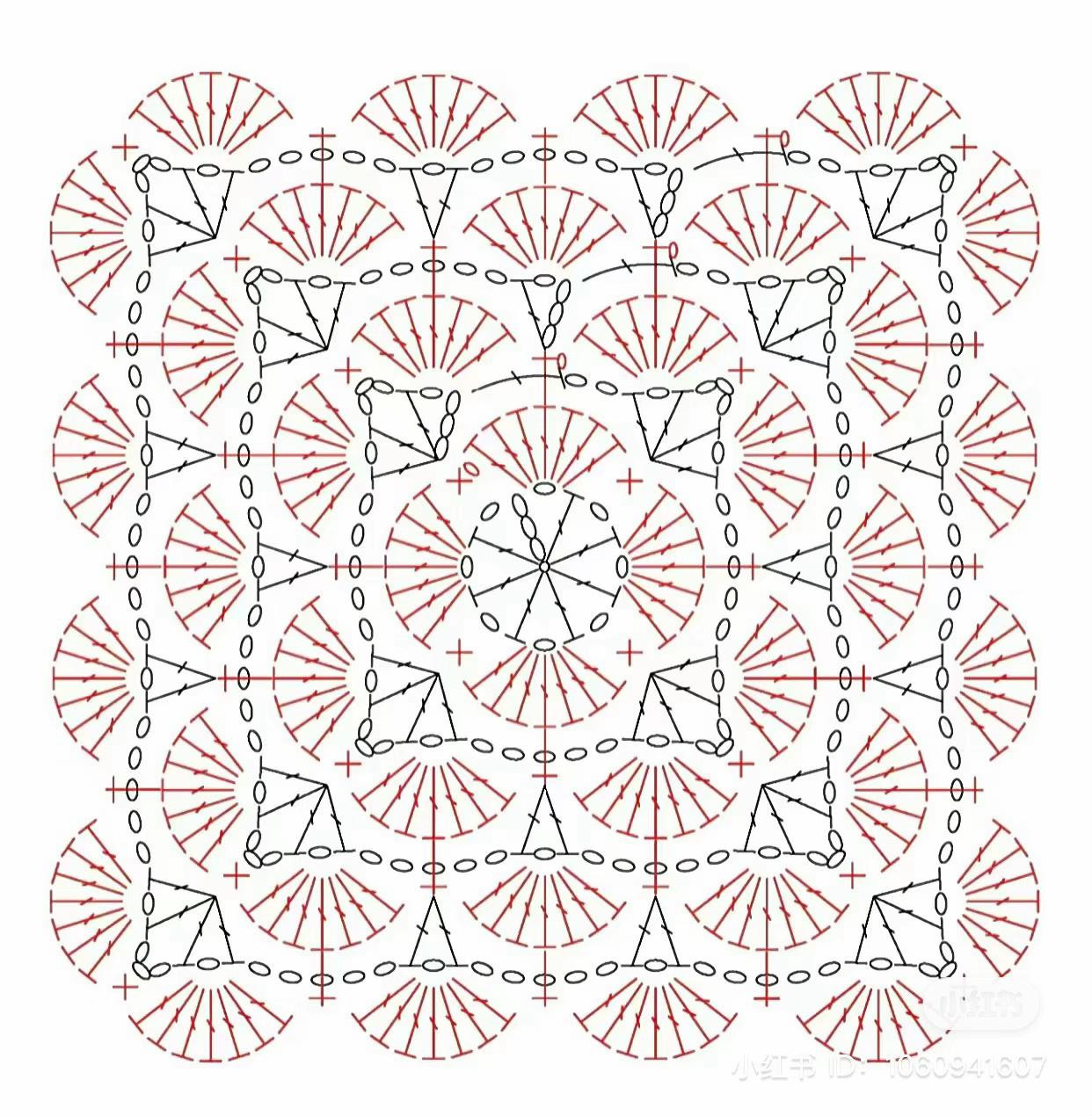 Crochet Flat Charts: Granny Square and Geometric Patterns with Color Palette Guide