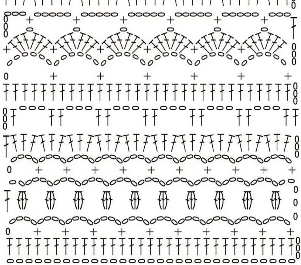 Crochet Flat Charts: Granny Square, Shell Stitch Patterns and Circular Motif Diagrams