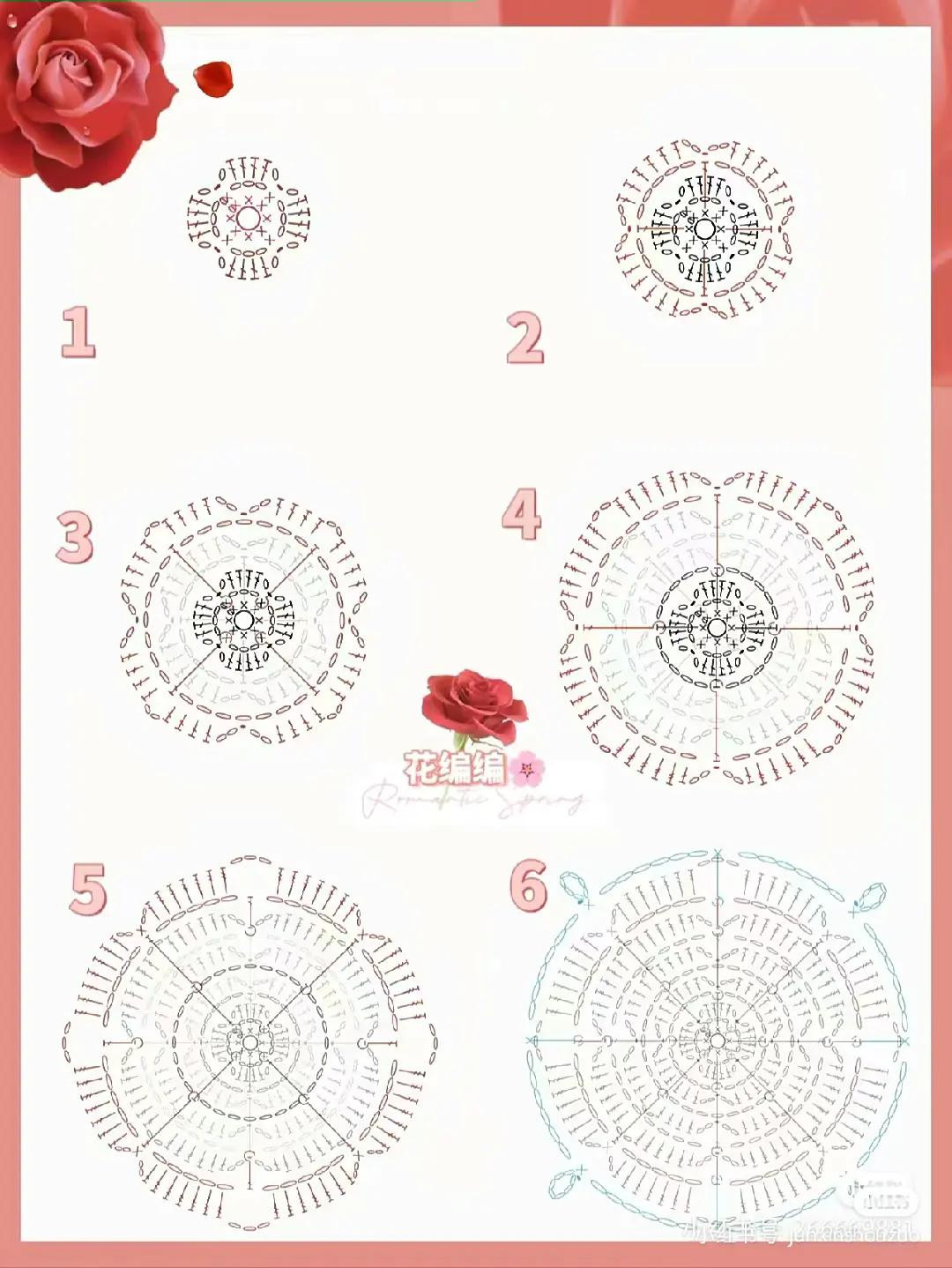 Crochet Flat Charts: Sun, Flower and Clover Square Patterns