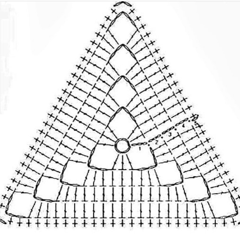 Crochet Flat Charts: Triangular and Hexagonal Motifs with Floral and Geometric Patterns