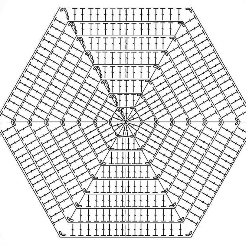 Crochet Flat Charts: Triangular and Hexagonal Motifs with Floral and Geometric Patterns