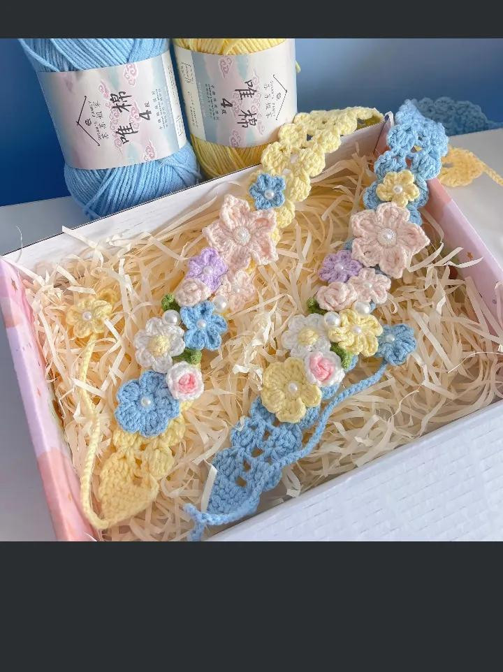 Crochet Floral Headband Pattern with Chart and Instructions