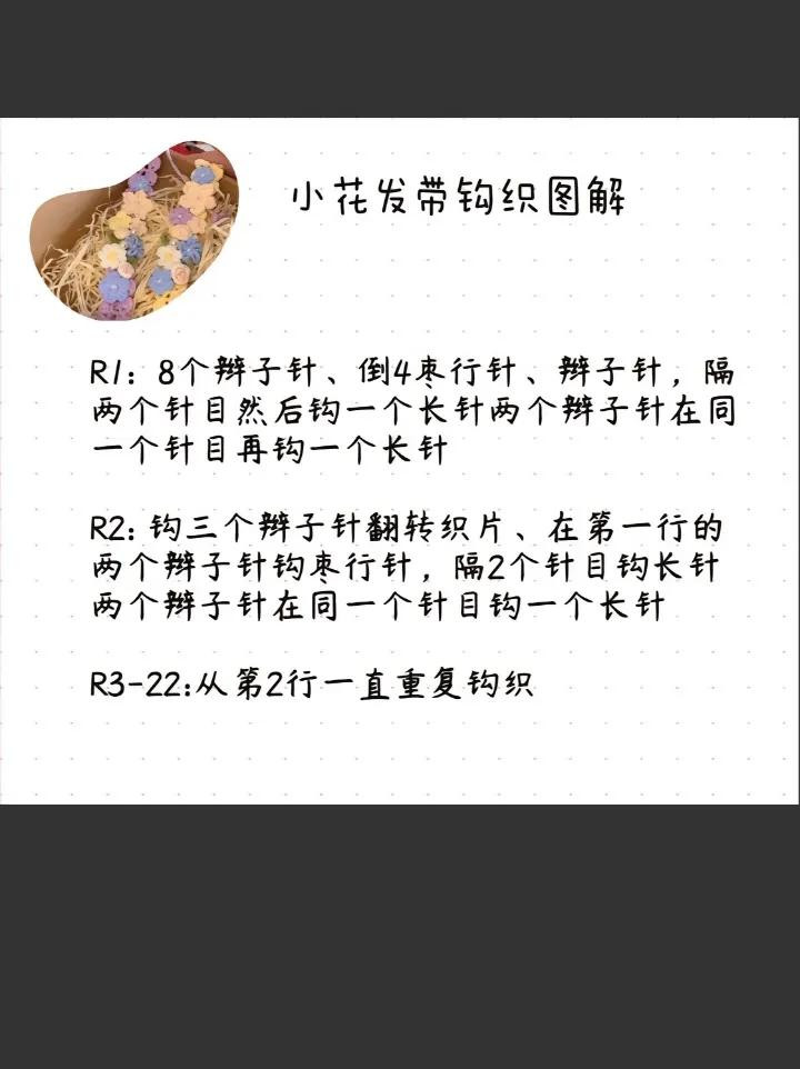 Crochet Floral Headband Pattern with Chart and Instructions