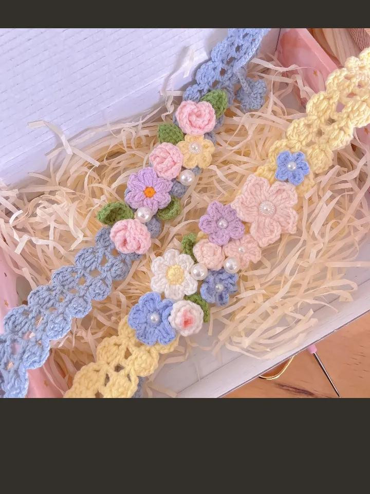 Crochet Floral Headband Pattern with Chart and Instructions