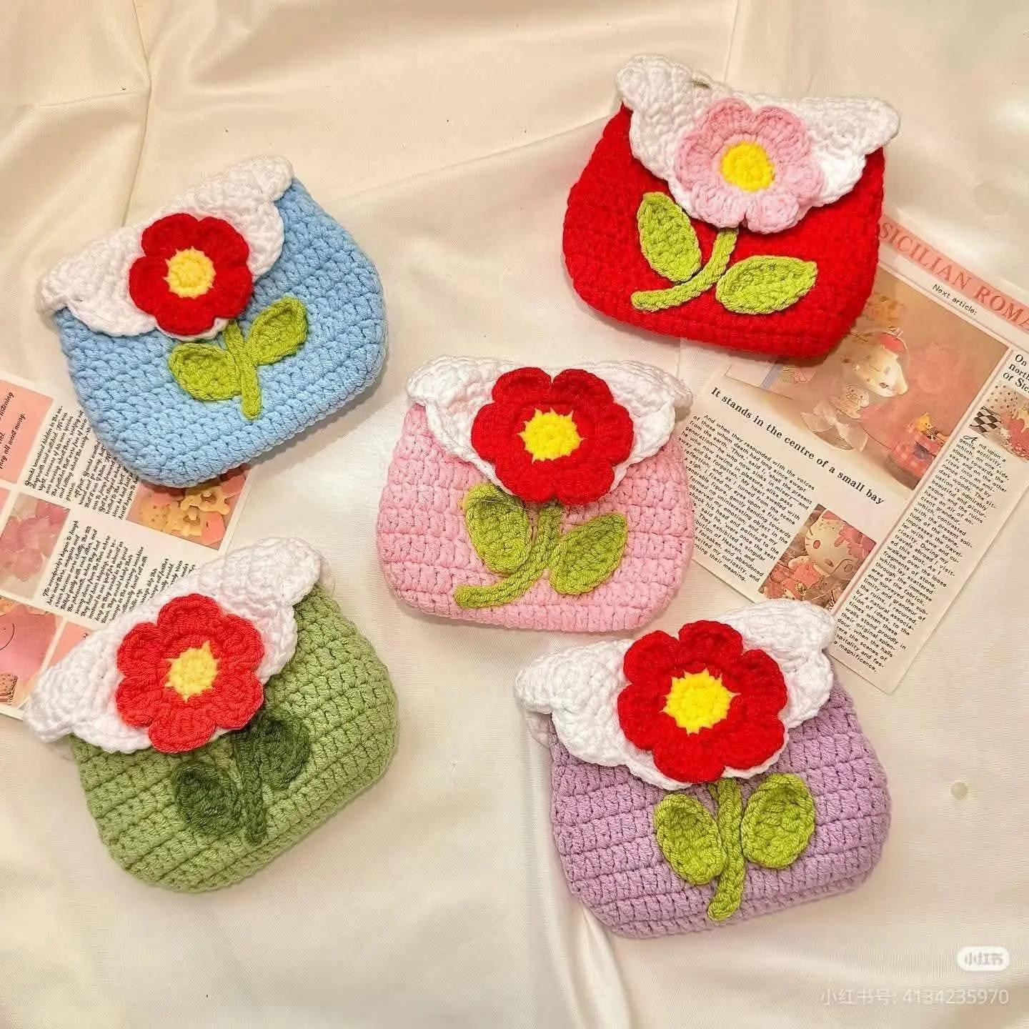 Crochet Flower Bag and Cinnamoroll Pattern Tutorial