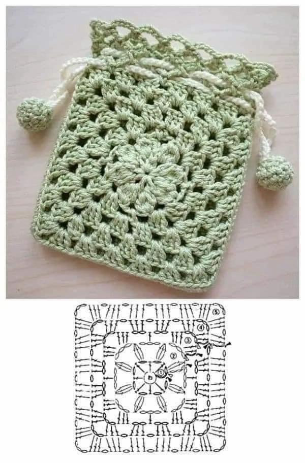 Crochet Flower Bag Pattern: Colorful Fruit Basket & Drawstring Bags