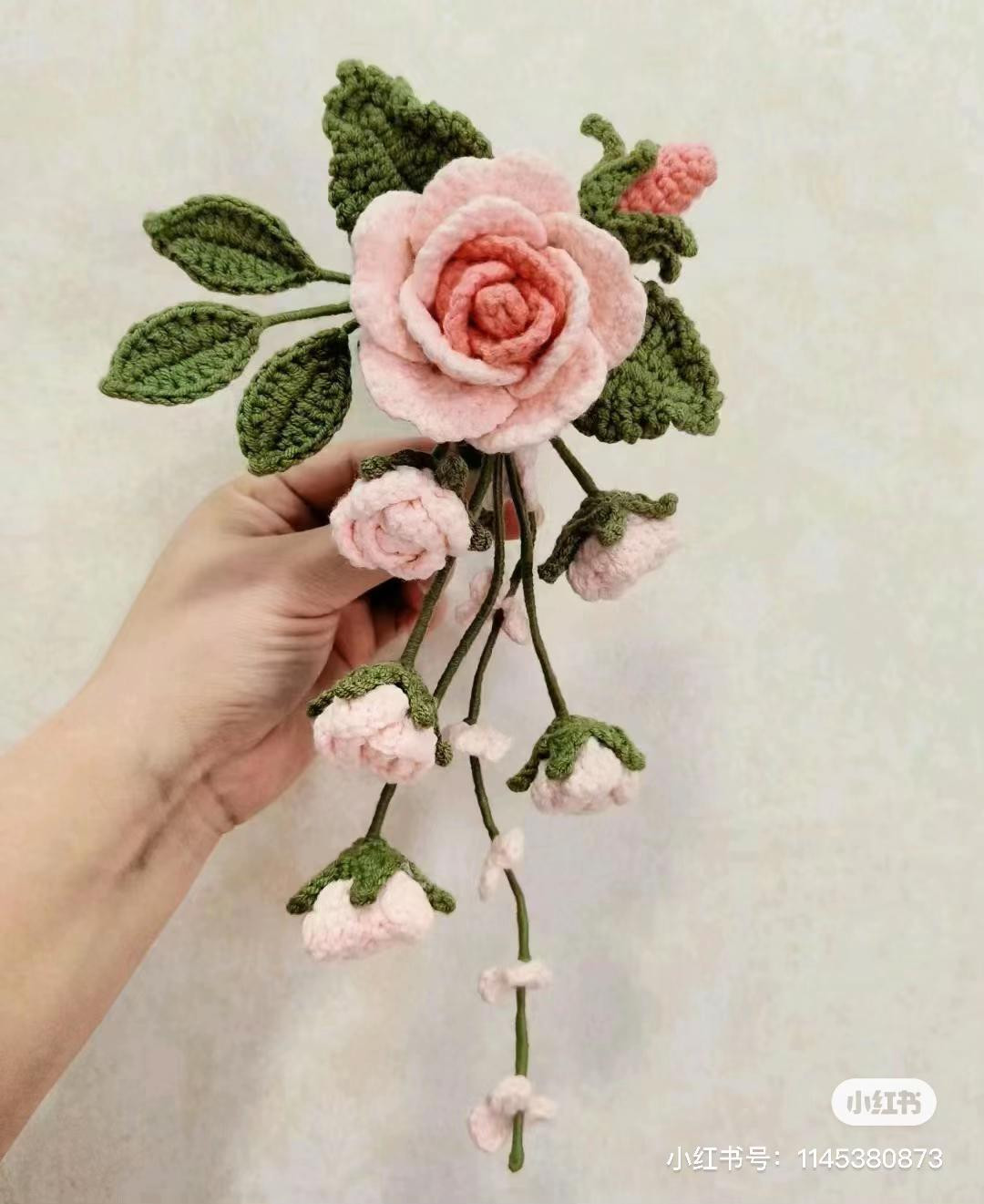 Crochet Flower Bouquet Pattern: Rose, Peony, Lavender Chart