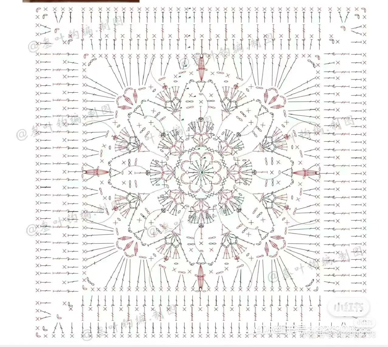 Crochet Flower Fan Mandala Pattern Chart - Detailed Diagram for Colorful Handheld Fans