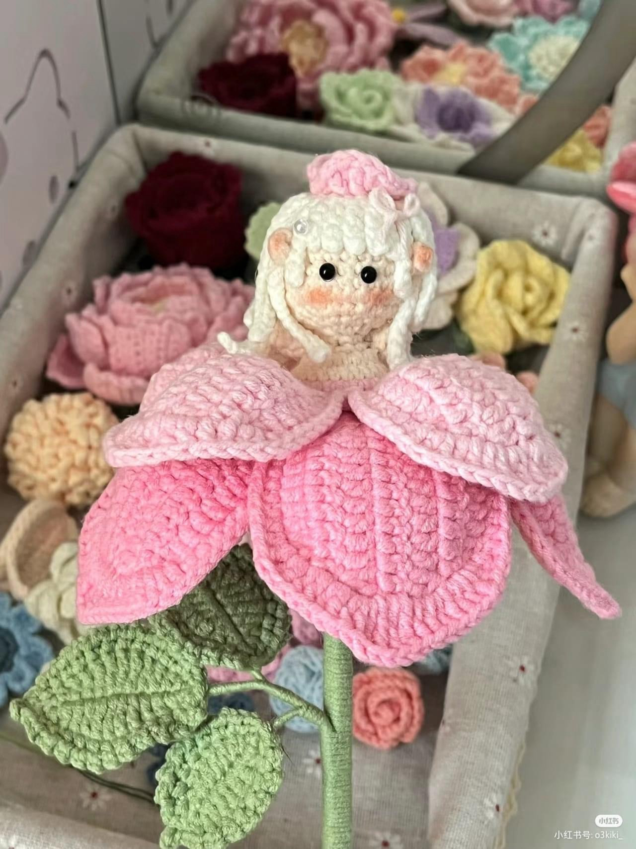 Crochet Flower Girl Doll Pattern Chart with Instructions