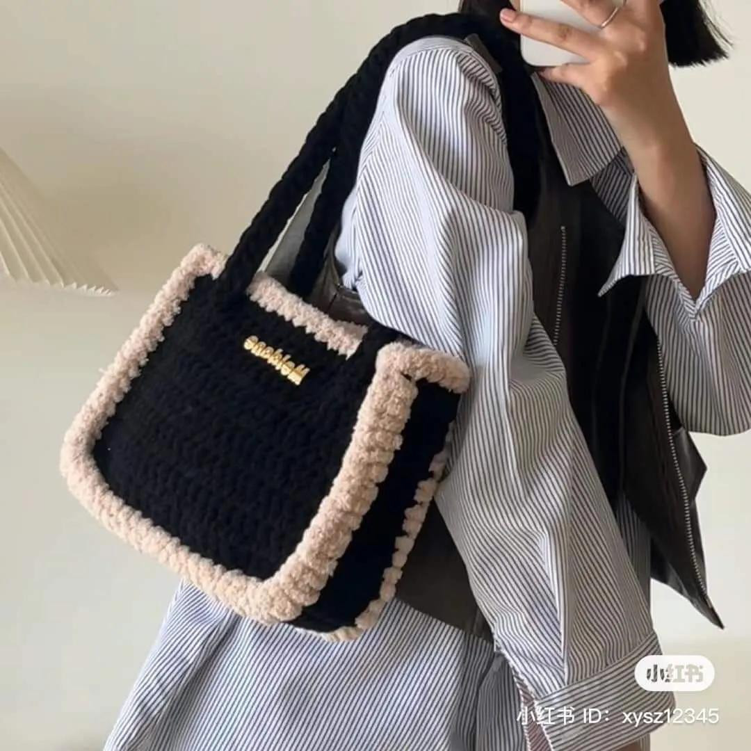 Crochet Flower Granny Square Bag Chart Pattern