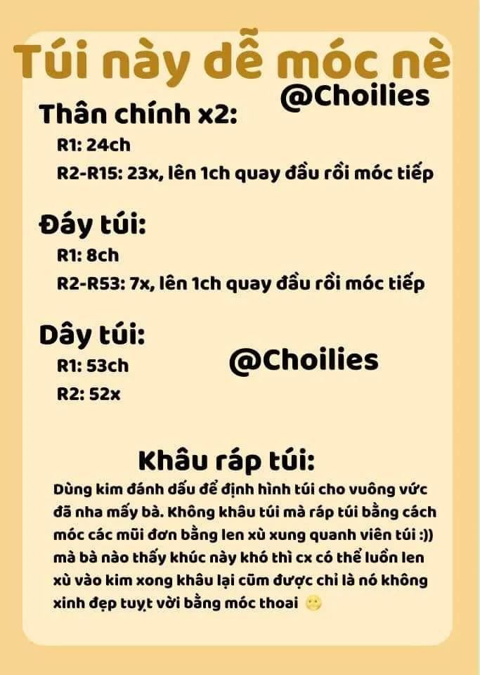 Crochet Flower Granny Square Bag Chart Pattern