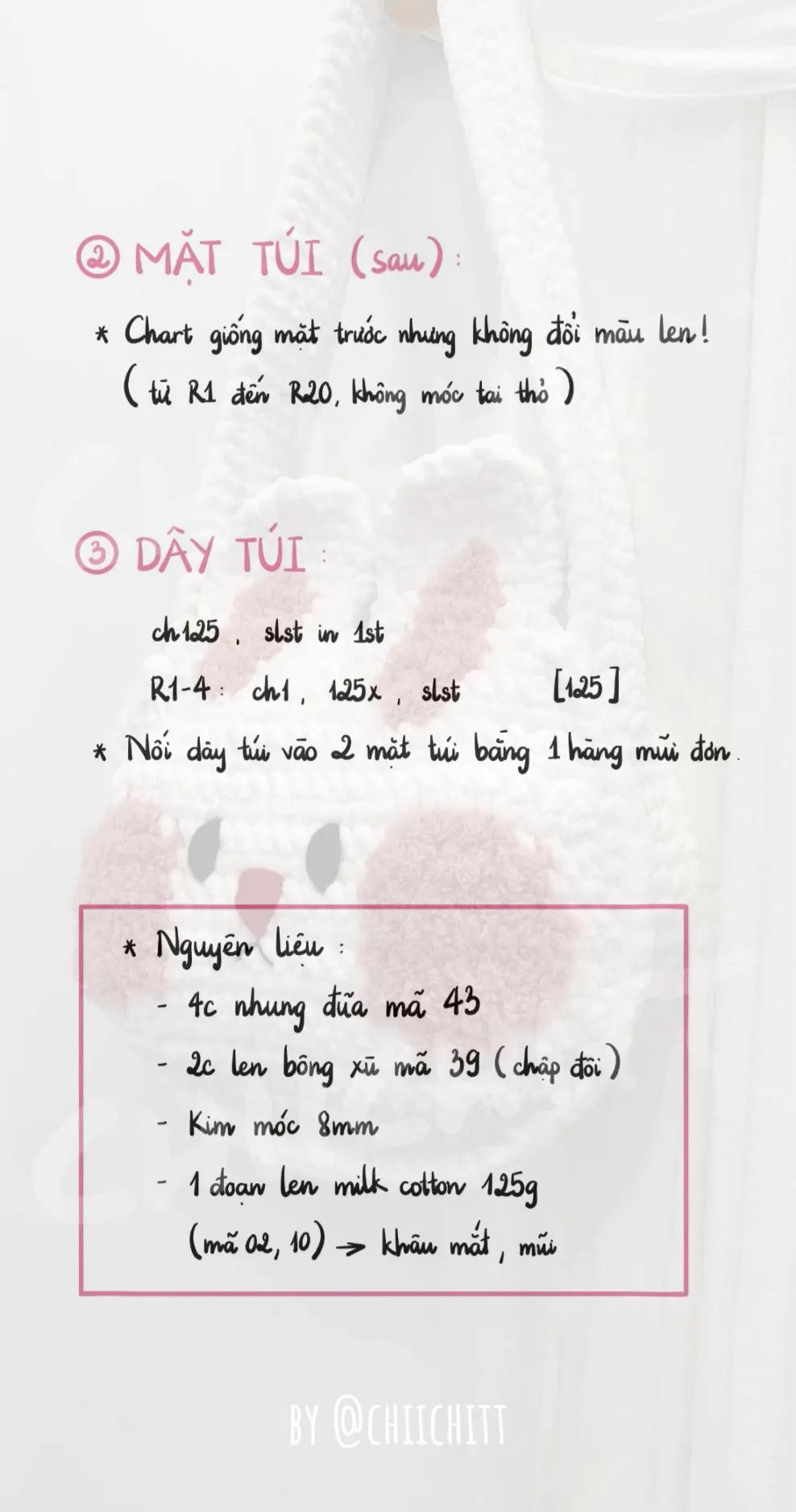 Crochet Flower Granny Square Bag Chart Pattern