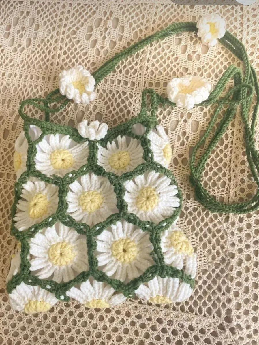 Crochet Flower Granny Square Bag Chart Pattern