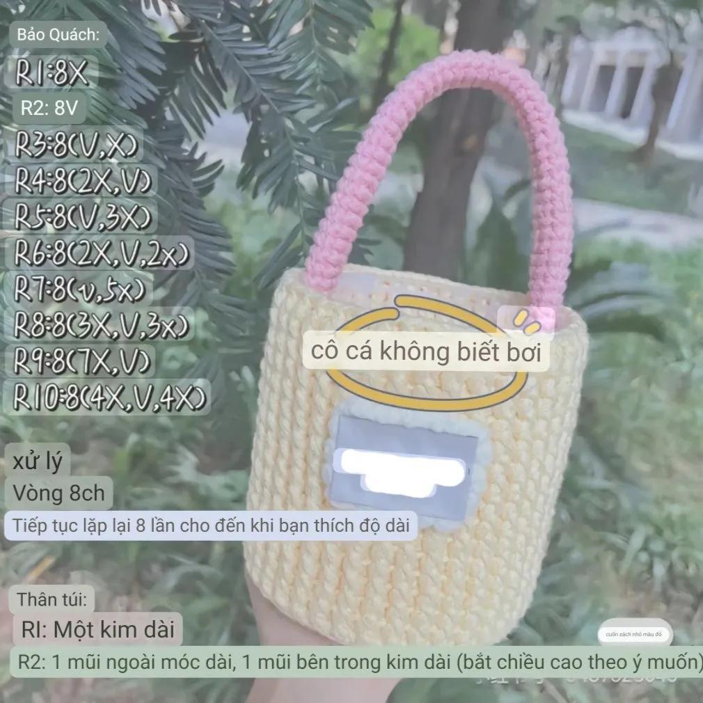 Crochet Flower Granny Square Bag Chart Pattern